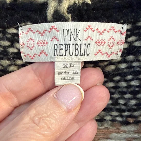 Pink Republic Black, Red, and Tan Patterned Cardigan - Picture 2 of 6